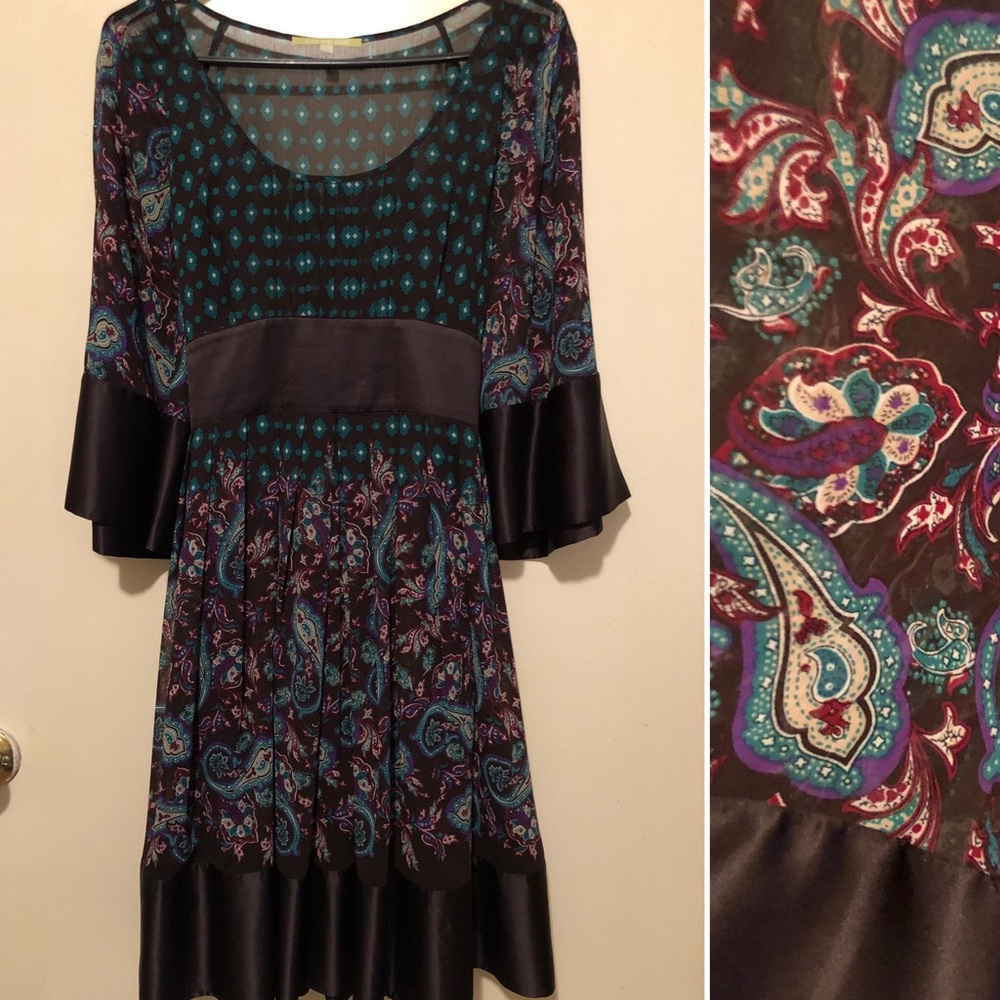 Gianni Bini Silk Kimono Paisley print dress